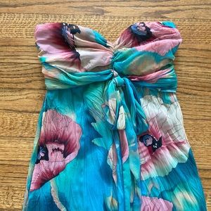 Beautiful blue and pink maxi dress